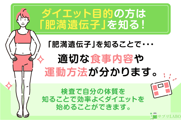 ダイエット目的の方は肥満遺伝子を知る